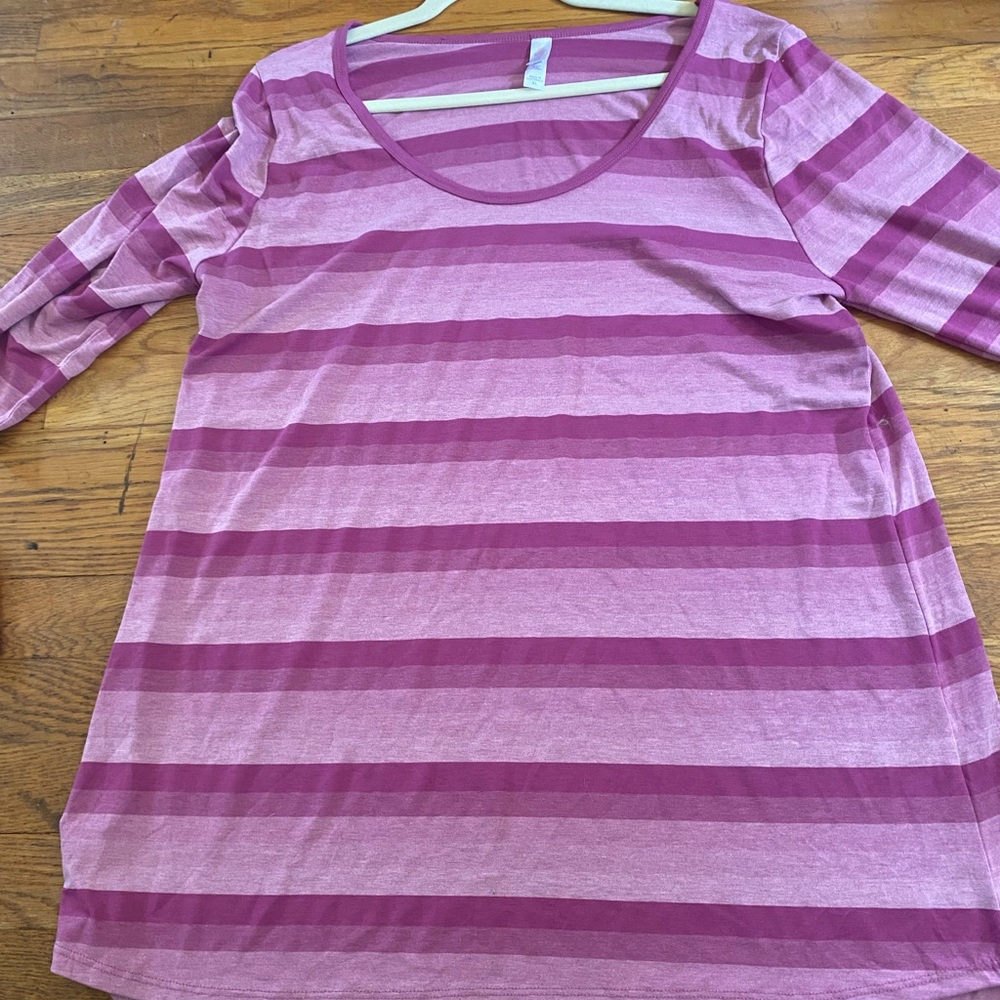 LuLaRoe Women’s Striped Long Sleeve Top – Pink Purple – NWT – Size XL - Picture 3 of 8